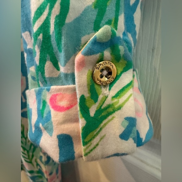 Lilly Pulitzer Dress Women ‘s Size Small Turquoise Blue Coral Print Summer Dress - Picture 3 of 9